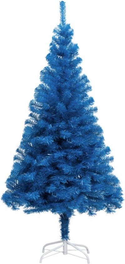 vidaxl kunstkerstboom met standaard 150 cm pvc blauw