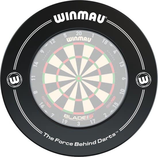 winmau printed black dartboard surround zwart rond