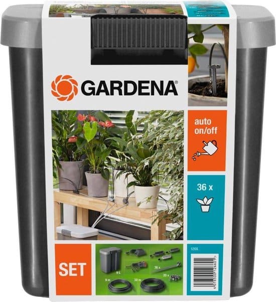 gardena vakantiebewateringsset duppelsysteem geschikt voor 36 potplanten