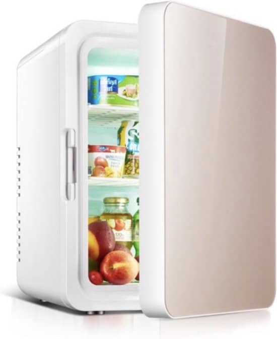 labirent luxe mini koelkast 10 liter goude glazen deur mini beauty
