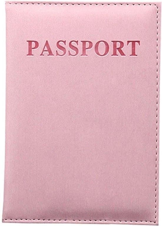 licht roze leren paspoorthouder paspoort hoesje cover mapje