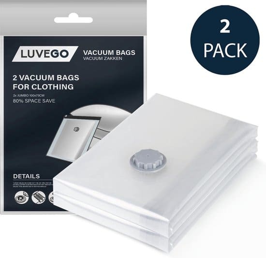 luvego vacuumzakken voor kleding en dekbedden 2 xl vacuum opbergzakken