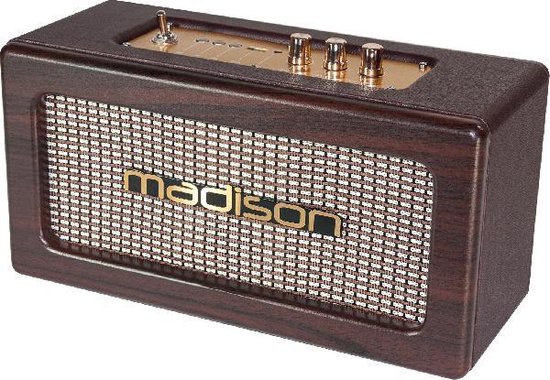 madison freesound vintage wd oplaadbare vintage luidsprekerbox met usb