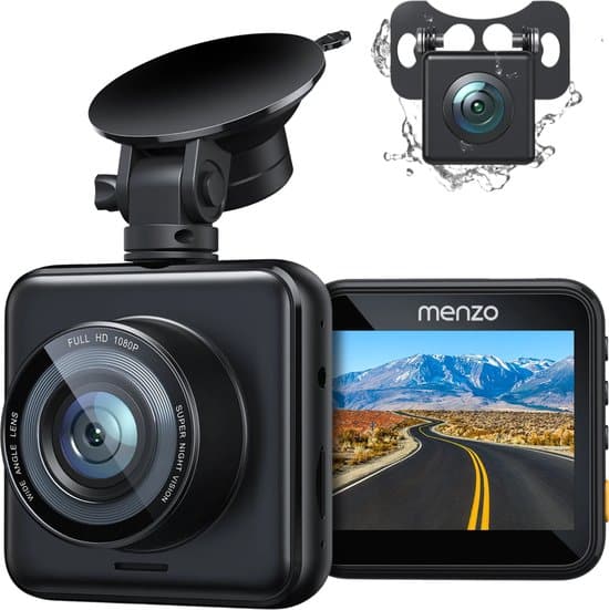 menzo dual dashcam voor auto auto camera voor en achter full hd