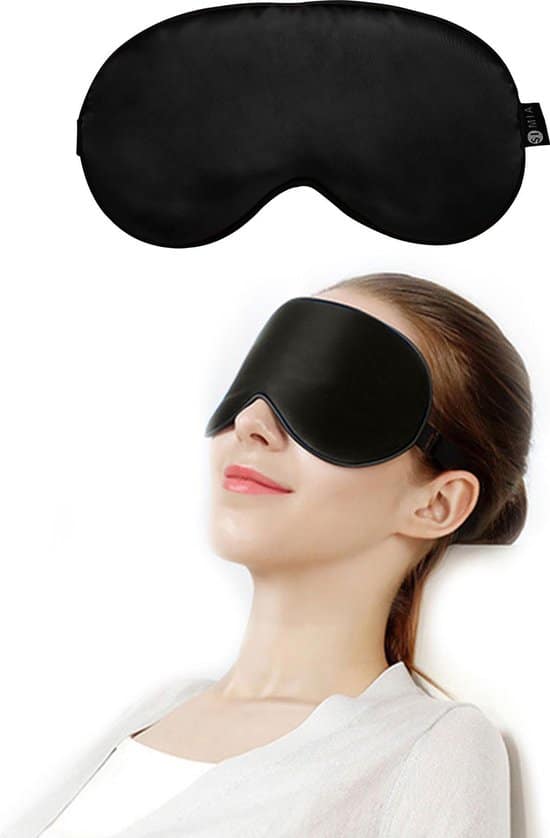 simia premium zijden slaapmasker 100 verduisterend oogmasker zwart