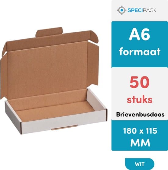 specipack brievenbusdoos a6 wit 50 stuks verzenddozen met extra sluiting