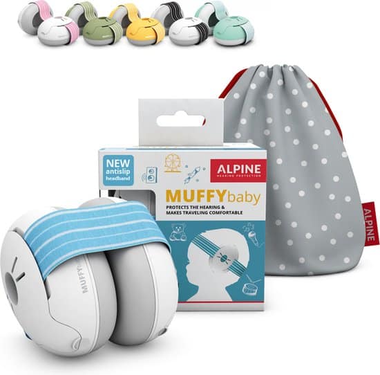 alpine muffy baby blauw gehoorbescherming voor baby en peuter snr 23 db