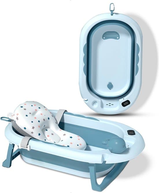 babybadje 3 in 1 opvouwbaar inclusief badkussen thermometer ingebouwd