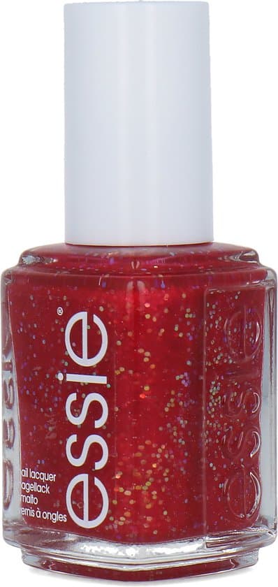 essie winter collection nagellak 667 knotty or nice rode glitter nagellak