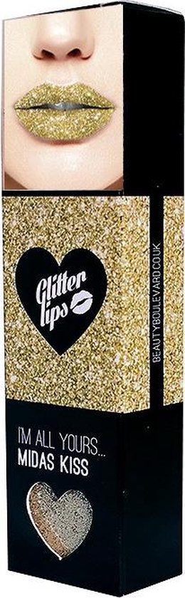 glitterlips midas kiss 3 piece gift set gloss bond 35ml glitter 3g lip