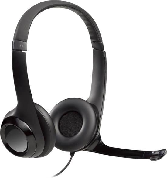 logitech h390 headset computer headset met microfoon bedraad via usb zwart