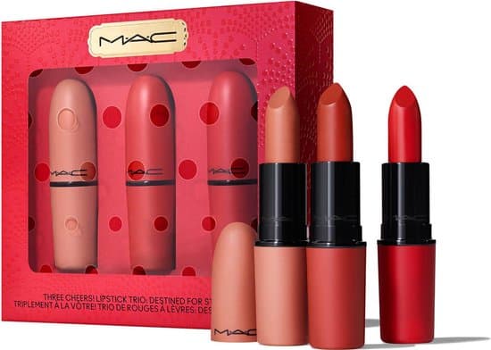 mac three cheers lipstick trio make upset drie kleuren lipkleuren