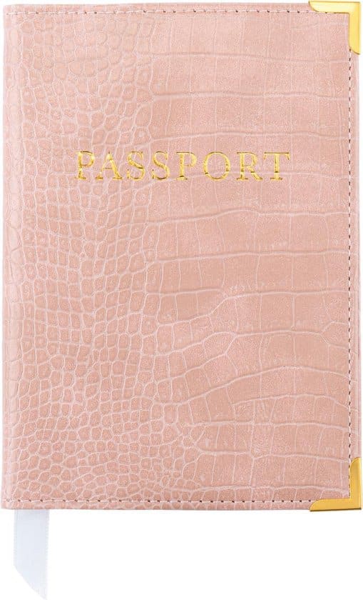 saetti paspoort hoesje luxe reisetui paspoorthouder roze echt leer