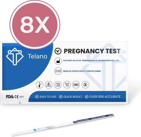 telano zwangerschapstest vroeg dipstick 8 stuks strip gevoelig