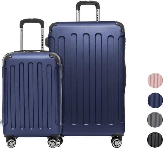 trvlmore kofferset 2 delig 38l handbagage 110l donkerblauw