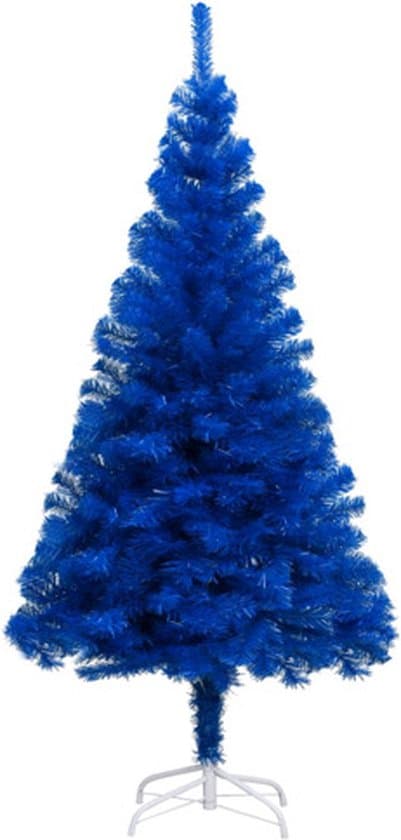 vidaxl kunstkerstboom met standaard 180 cm pvc blauw