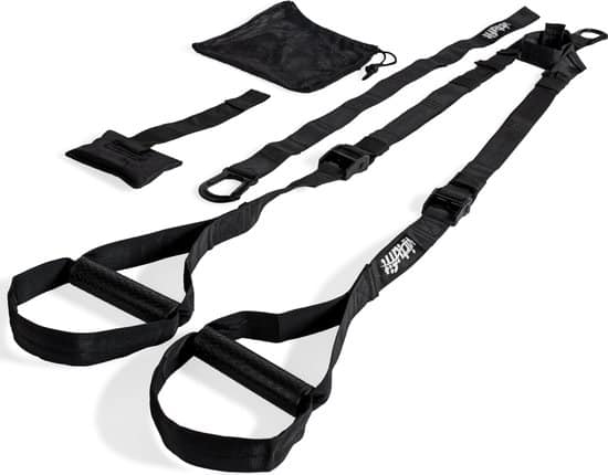 virtufit trx suspension trainer met opbergtas met deuranker zwart