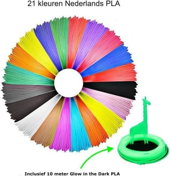 3d pen vullingen pla filament 21 kleuren 110 meter 1 75mm navulling