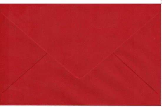 50 luxe enveloppen rood 120x190mm 110 grams gegomde puntklepsluiting