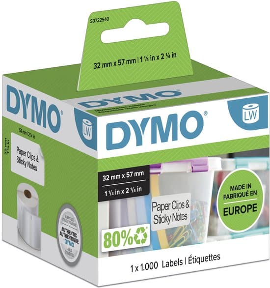 dymo originele labelwriter multifunctionele labels 57 mm x 32 mm 1000