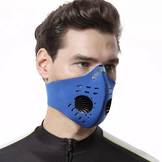 hoge kwaliteit masker blauw incl 1 x filter voor op de fiets of motor