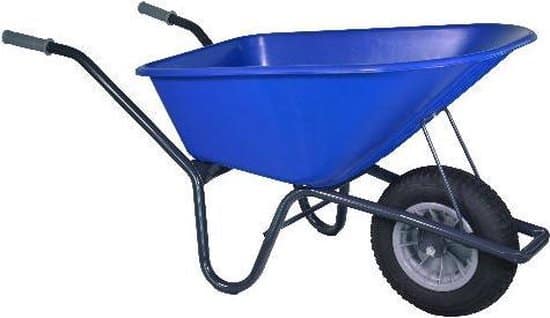hummer klus tuinkruiwagen 100l gecoat blauw met anti lekwiel