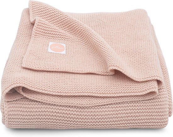 jollein baby deken wieg 75x100cm basic knit pale pink