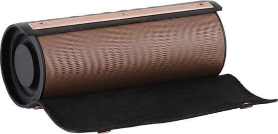 lemus vintage draadloze bluetooth luidspreker koper zwart 2 x 20w