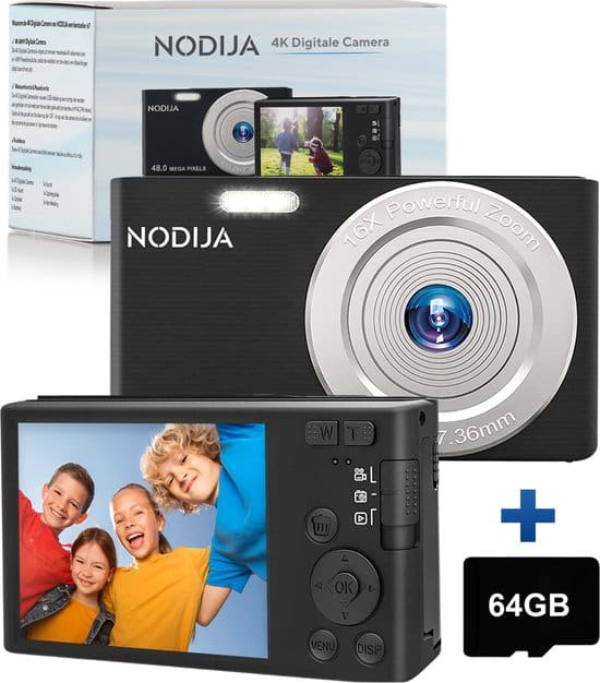 nodija digitale camera compact camera fototoestel videocamera 64gb 2