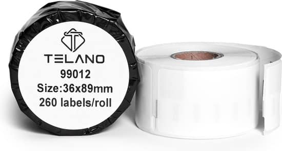 telano 2 stuks dymo compatibel labels wit 99012 89 x 36 mm 260 labels