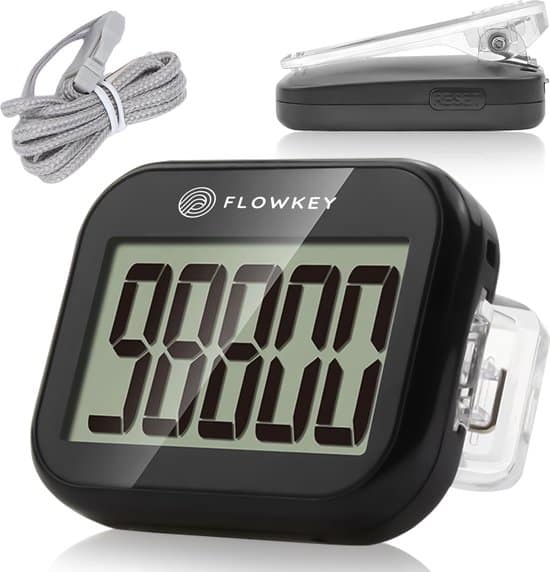 flowkey stappenteller broekzak s10 pro pedometer voor wandelen met clip