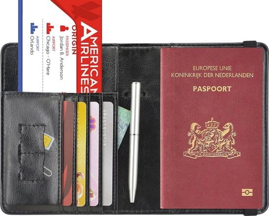 luxe style rfid paspoort hoesje anti skim paspoorthouder zwart