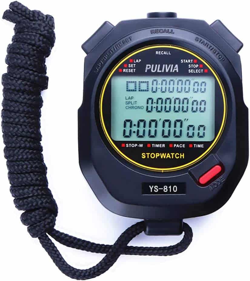 pulivia stopwatch sport timer 10 ronden splits digitale stopwatch met recall
