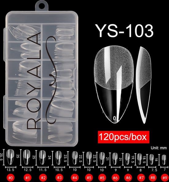 royala 103 waterdrop short half frosted full cover nageltips