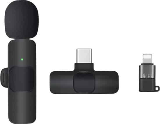 cosemic draadloze microfoon set lavalier microfoon microfoon voor android en