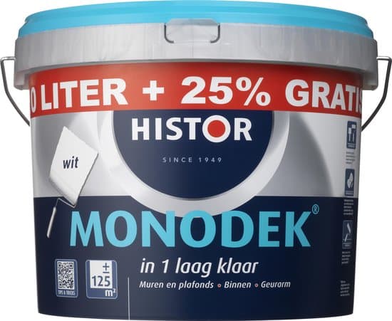 histor monodek muurverf 12 5 liter wit
