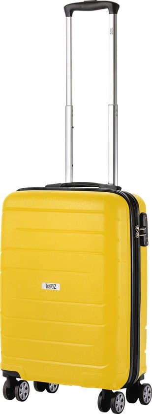 travelz big bars handbagagekoffer 55cm met tsa slot ultrasterk geel