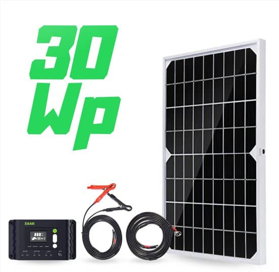zaak topsolar 30wp 12 volt zonnepanelen compleet pakket plug and play 1 1