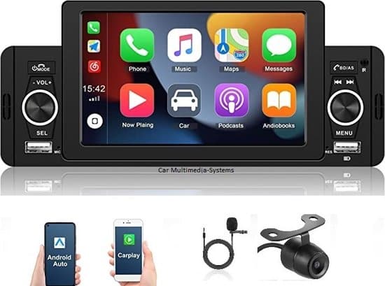 autoradio 1 din apple carplay android auto bluetooth usb