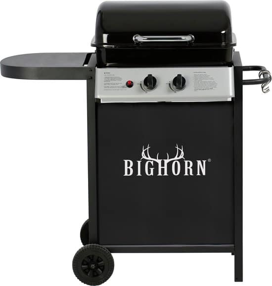 bighorn gasbarbecue en grill 2 branders zwart
