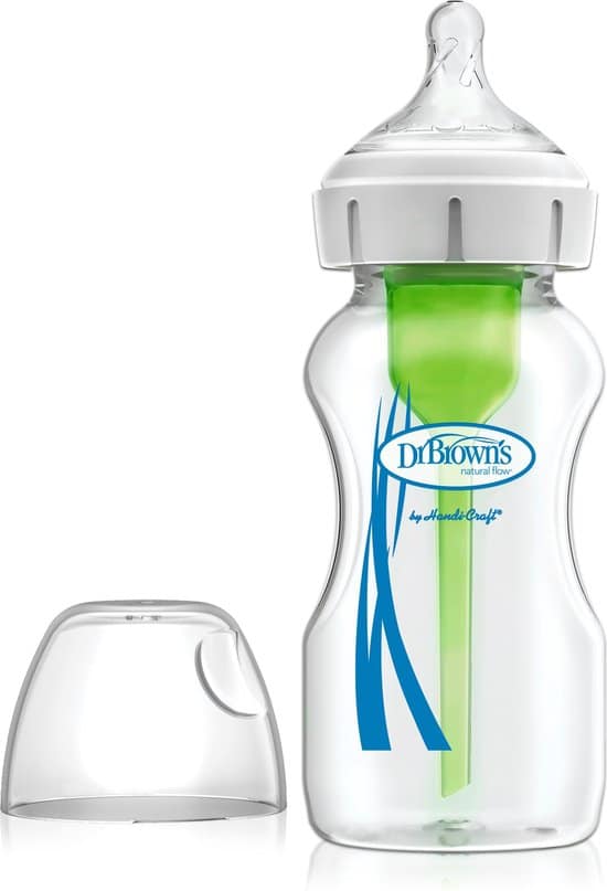 dr browns options anti colic bottle babyfles brede halsfles glas 270 ml