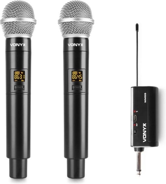 draadloze microfoon met plug in ontvanger vonyx wm552 uhf draadloze 1