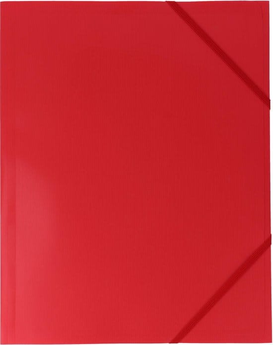 exiton elastomappen 3 stofkleppen a4 elastiek rood 5 stuks