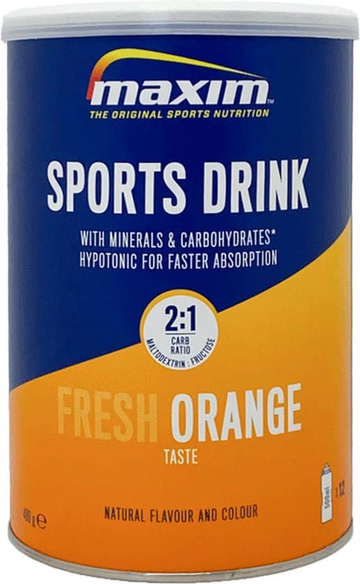 maxim sports drink fresh orange 2 x 480g hypotone sportdrank met optimale