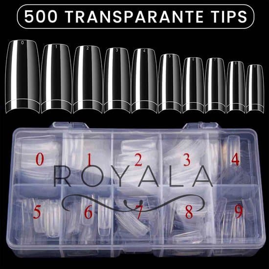 royala nagel tips french half cover 500 stuks 10 maten transparant 1 1