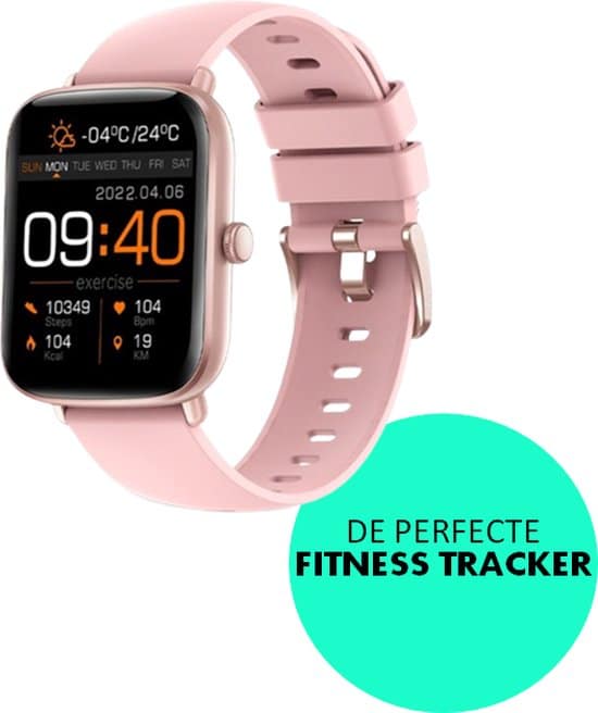 smartwatch roze goud hd touchscreen ios en android sporthorloge
