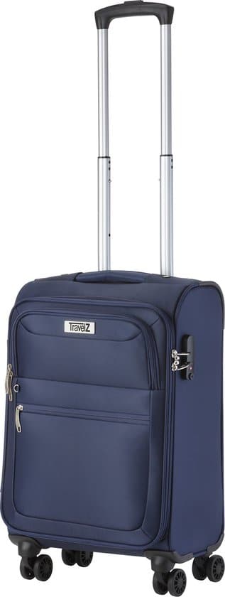travelz softspinner tsa handbagagekoffer 55cm zachte reiskoffer dubbele