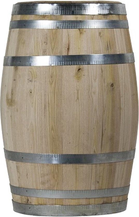 wijnvat bruin kastanjehout 100 liter voor decoratief gebruik