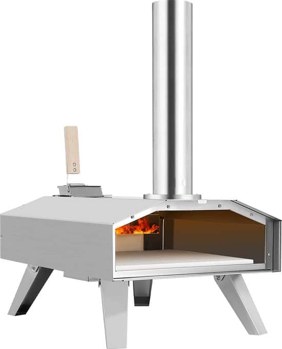 burnic pizzaoven voor buiten houtpellets gestookt o 30 cm draagbaar en
