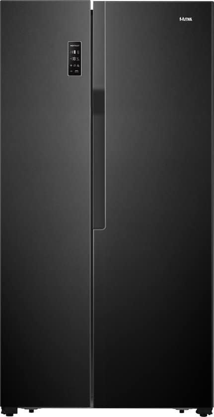 etna akv578zwa amerikaanse koelkast no frost led display zwart